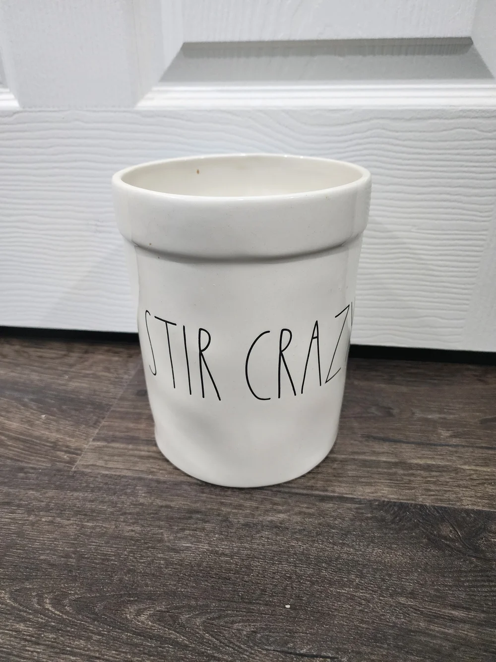 Rae Dunn White 'Stir Crazy' Ceramic Utensil Holder